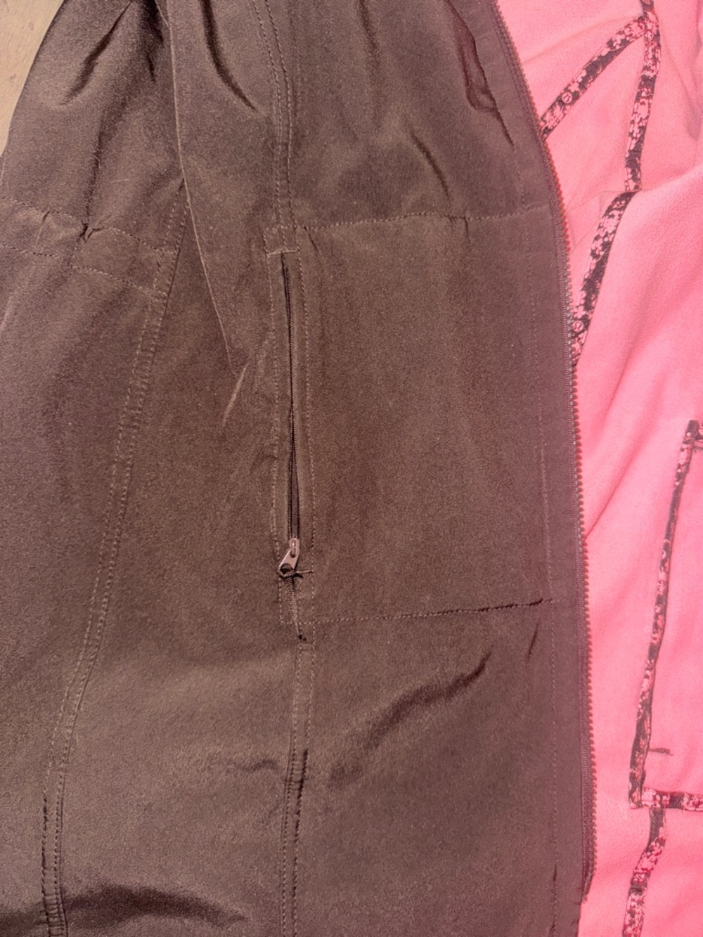 Lululemon Fleece Lined Hooded Jacket Long Brown Pink Lining Size 6 NWOT - Picture 11 of 16